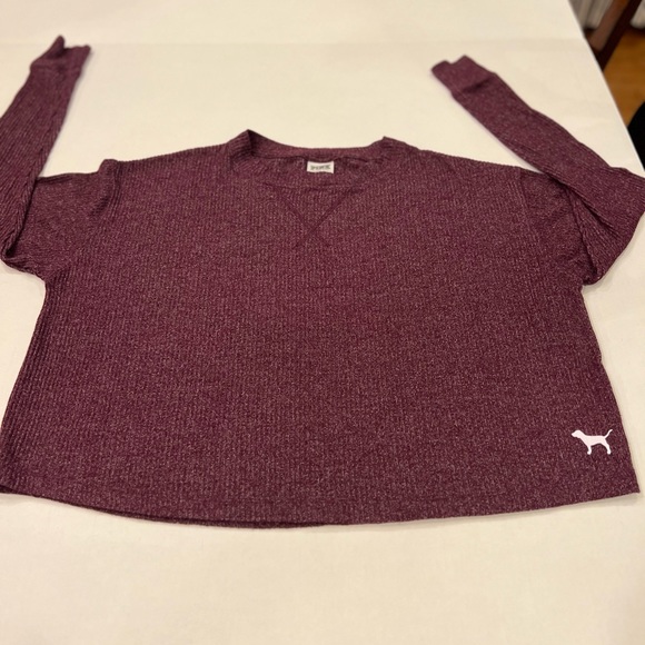 Victoria’s Secret Pink women’s top size XS Heathered Burgundy oversized - Picture 11 of 11